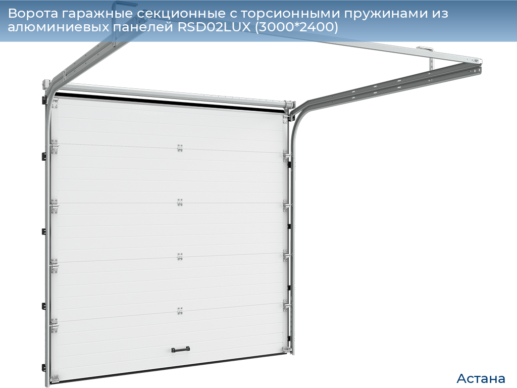 Ворота гаражные секционные с торсионными пружинами из алюминиевых панелей RSD02LUX (3000*2400), astana.doorhan.ru
