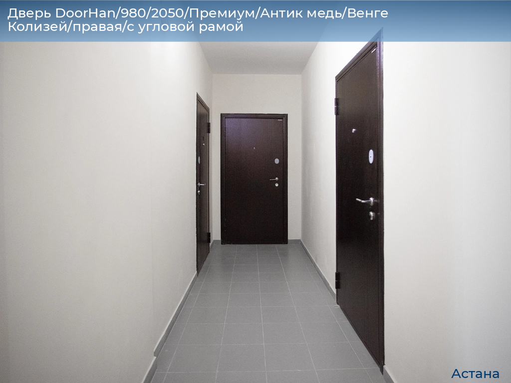 Дверь DoorHan/980/2050/Премиум/Антик медь/Венге Колизей/правая/с угловой рамой, astana.doorhan.ru