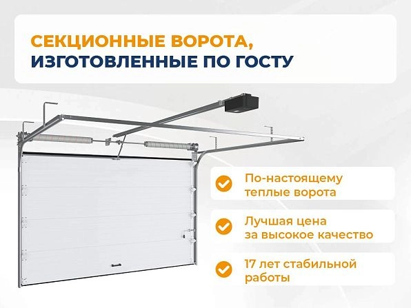 Cекционные ворота 3900х2850 мм белые DoorHan RSD02, astana.doorhan.ru
